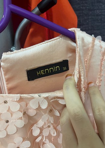 Nakışlı Bej Uzun Abiye Elbise - Görsel 10