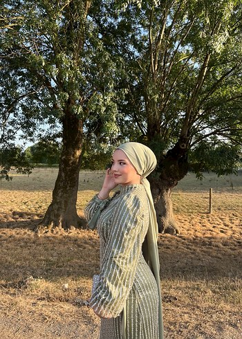 Haki Renkli Bohem abiye - Görsel 6