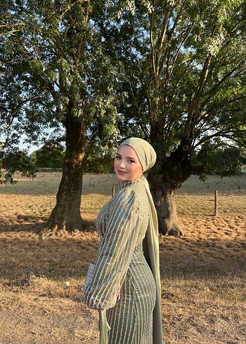 Haki Renkli Bohem abiye - Görsel 4