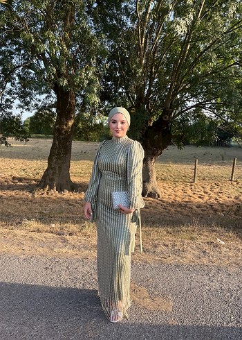 Haki Renkli Bohem abiye - Görsel 3