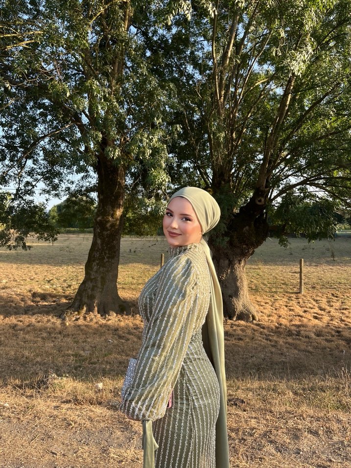 Haki Renkli Bohem abiye - Görsel 4