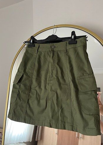 LCW Casual Kadın Haki Düğmeli Midi Pantolon - Görsel 4