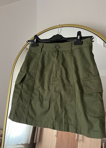 LCW Casual Kadın Haki Düğmeli Midi Pantolon - Görsel 3