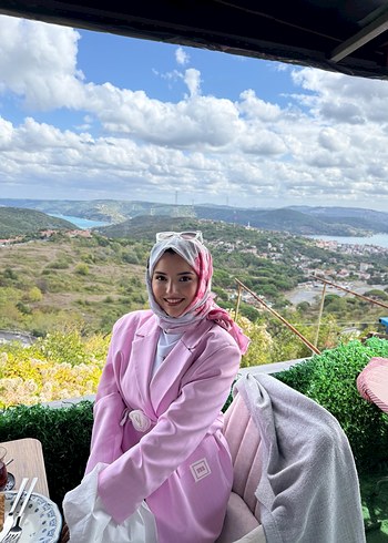 Pembe Drapeli Kadın Şal - Görsel 2