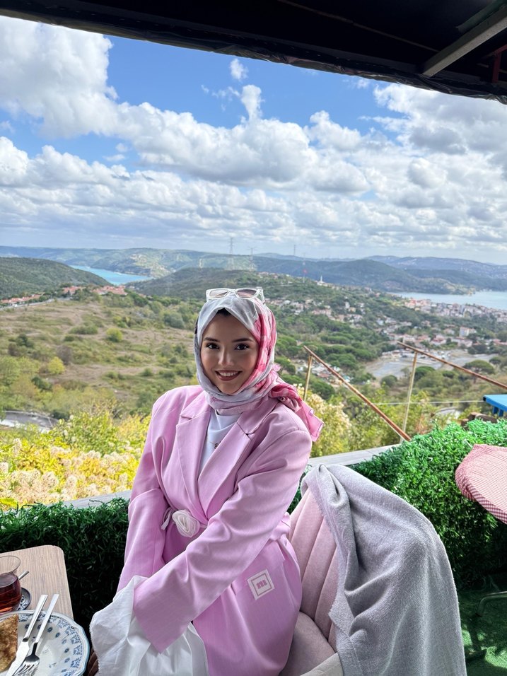 Pembe Drapeli Kadın Şal - Görsel 2