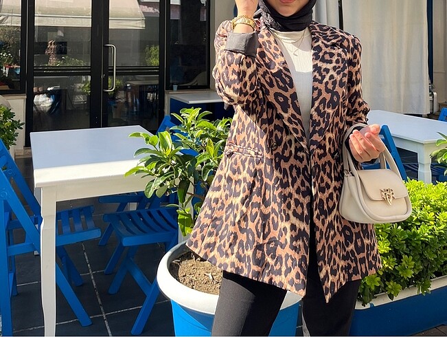 m Beden Leopar çeket