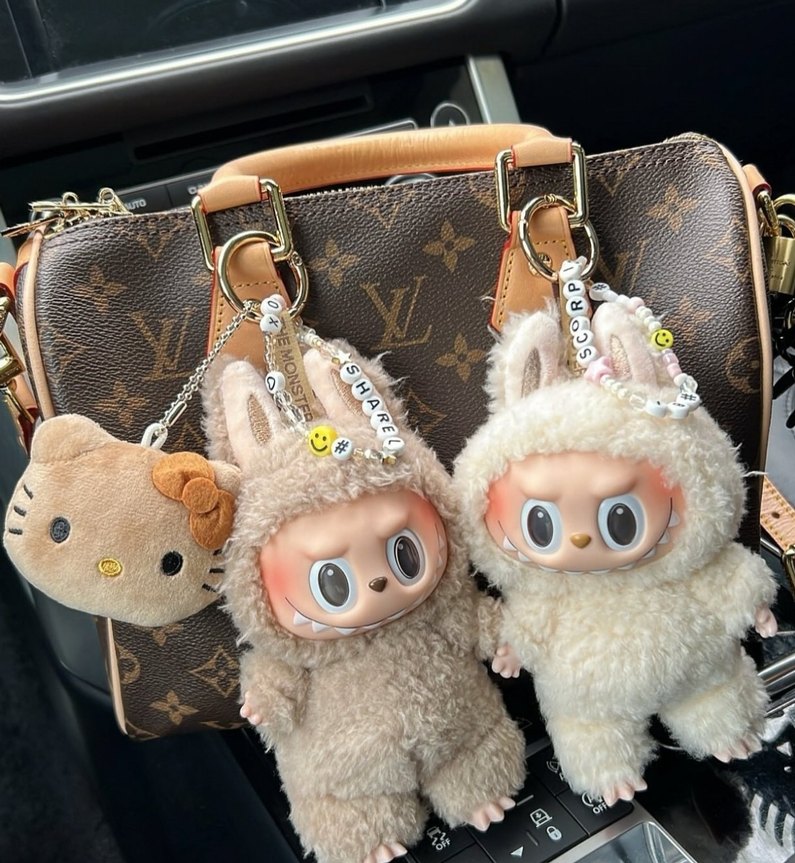 Gri Peluş labubu Oyuncak - Görsel 5