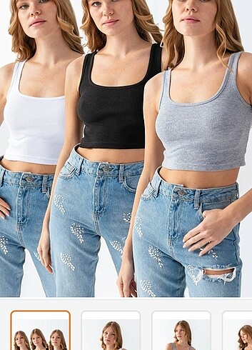 kadın kalın askılı 3lü crop