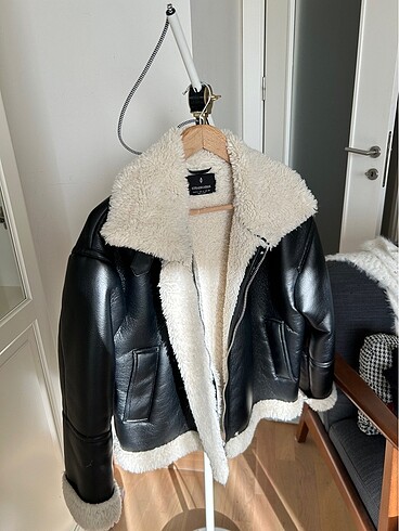 stradivarius içi tüylü deri mont