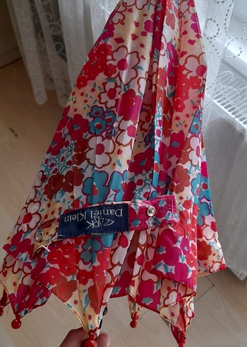 Çiçek Desenli Çok Renkli Kadın Şemsiye - Görsel 5