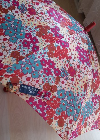 Çiçek Desenli Çok Renkli Kadın Şemsiye - Görsel 6