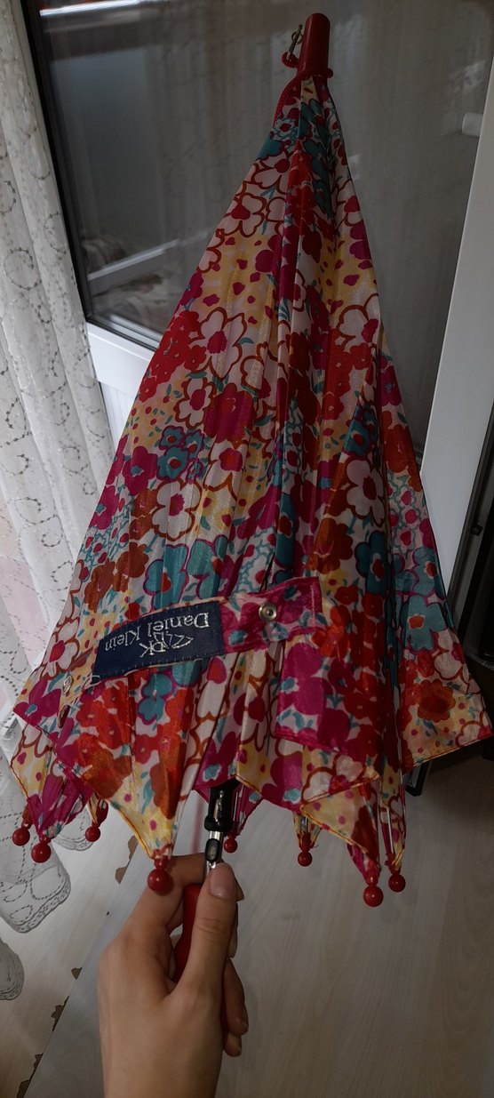 Çiçek Desenli Çok Renkli Kadın Şemsiye - Görsel 4