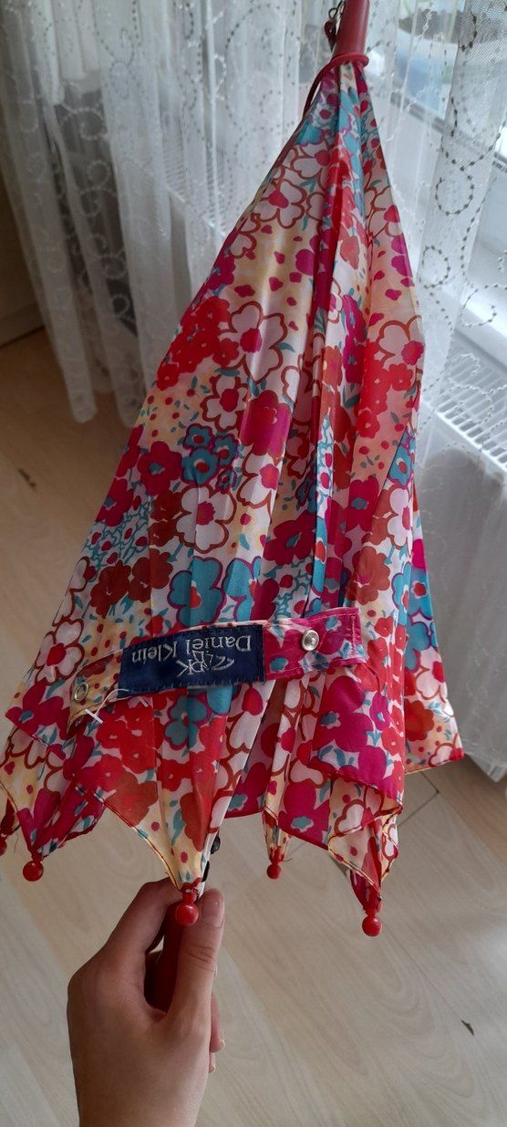 Çiçek Desenli Çok Renkli Kadın Şemsiye - Görsel 5