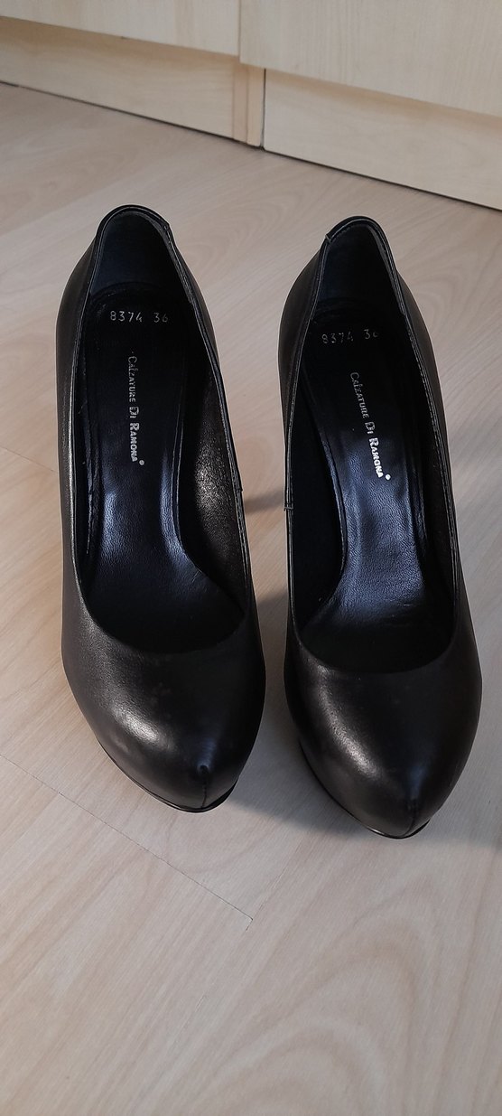 Kadın Siyah Deri Stiletto Platform Topuklu - Görsel 3