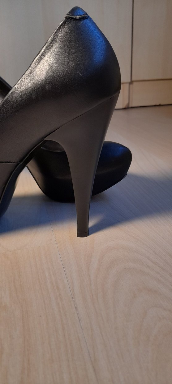 Kadın Siyah Deri Stiletto Platform Topuklu - Görsel 5