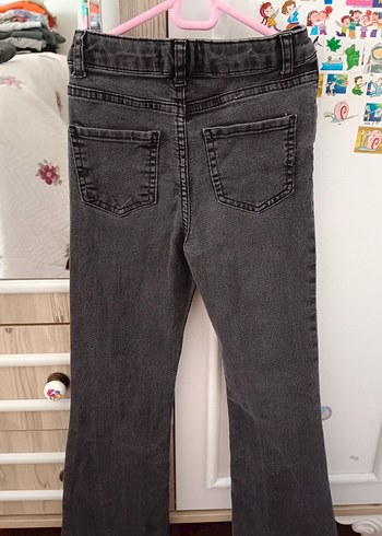 9 Yaş Beden siyah Renk Gri Düğmeli Çocuk Denim Pantolon