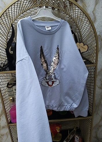 11-12 Yaş Beden mavi Renk Looney Tunes Sweatshirt