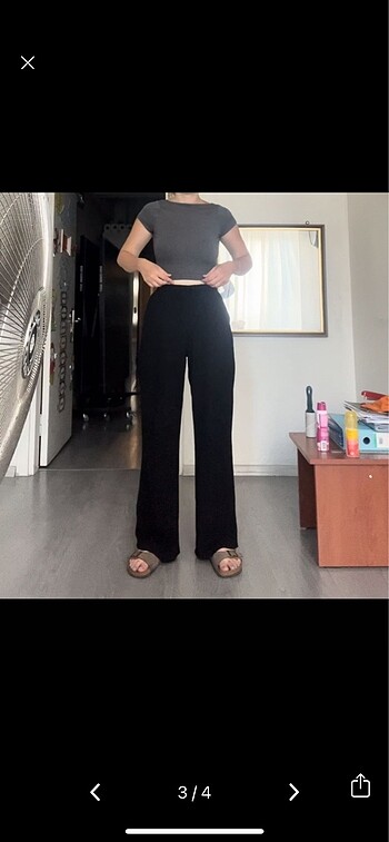 xs Beden siyah Renk Stradivarius keten pantolon