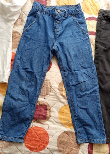 6 Yaş Beden Gri Bel Bantlı Erkek Kot Pantolon
