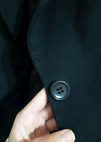 Siyah Düğmeli Kadın Blazer Ceket - Görsel 3