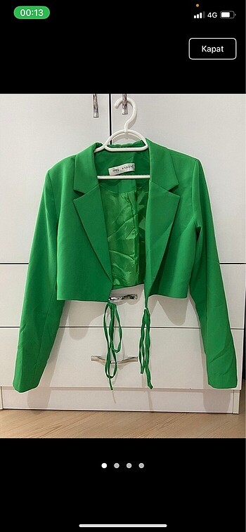 Zara Yesil Bol Kesim Ceket Trenckot