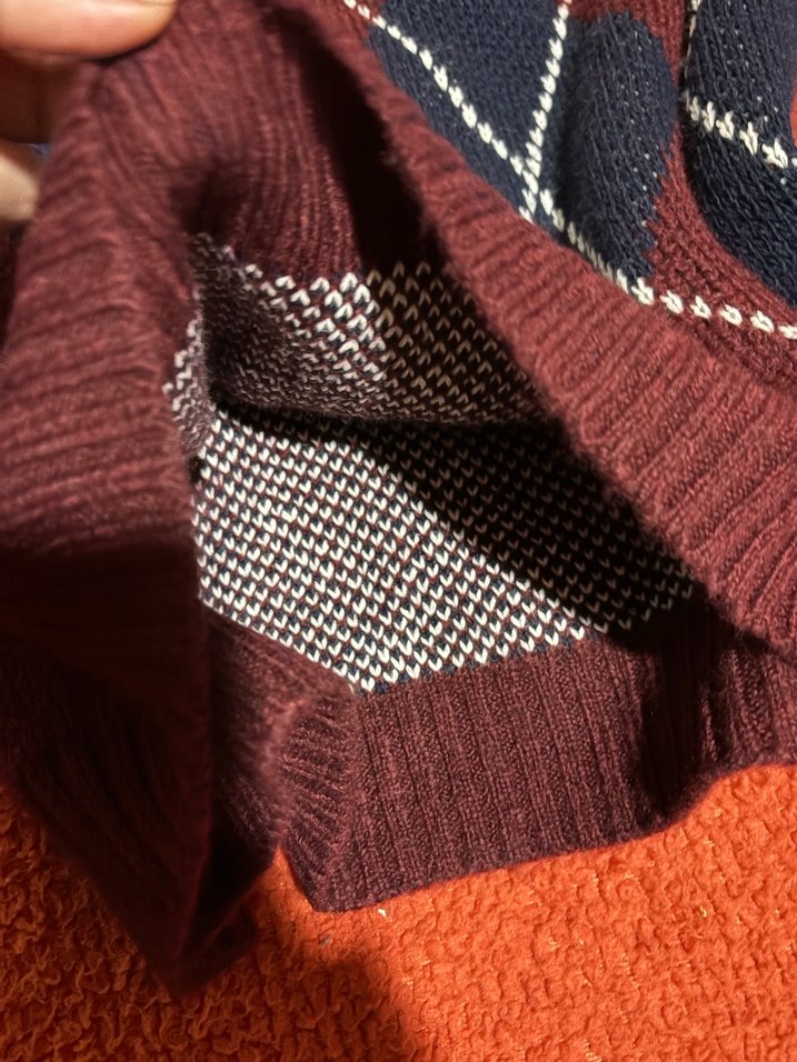 Bordo Baklava Desenli Kazak - Görsel 5