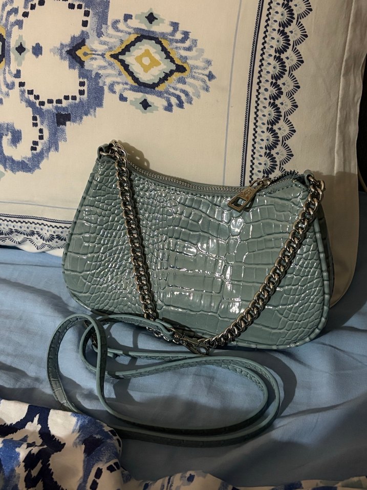 Bebe Mavisi Yılan Desenli Çanta - Görsel 3