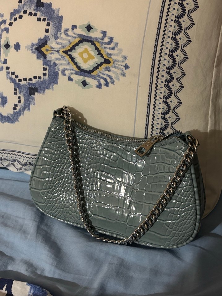 Bebe Mavisi Yılan Desenli Çanta - Görsel 2