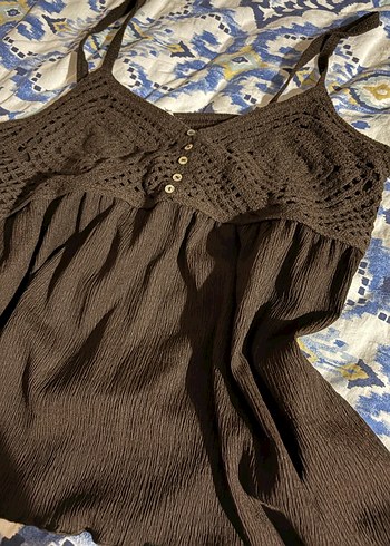 Kahverengi volanlı kroşe top - Görsel 2