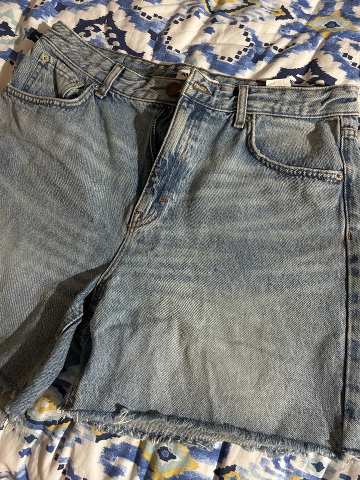 Kadın Mavi Mini Kot Şort - Görsel 2