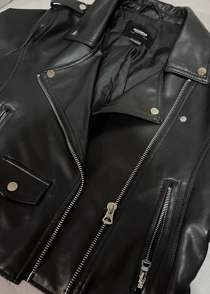 pull&bear deri ceket - Görsel 2