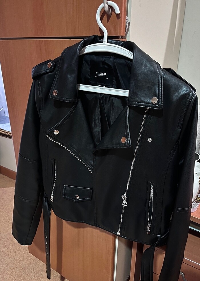 pull&bear deri ceket - Görsel 4