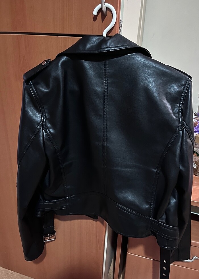pull&bear deri ceket - Görsel 5