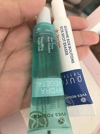 Yves Rocher Akne için kurutucu krem ve gözaltı jeli