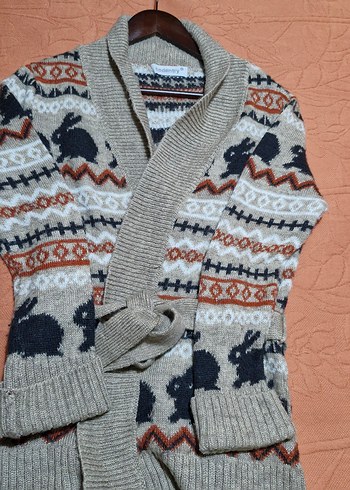 Desenli Bohem Triko Hırka - Görsel 2