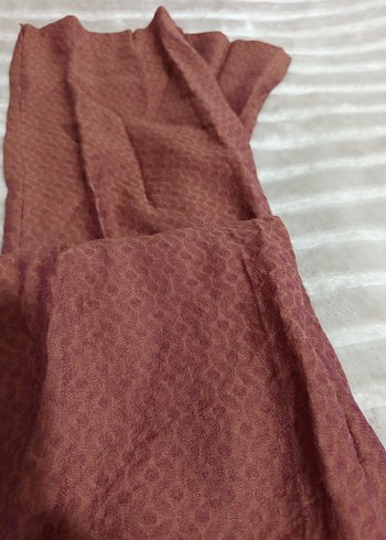 Bordo Saten Kadın Şal - Görsel 5