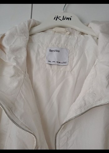 Beyaz Kapüşonlu Keten Kadın Ceket - Görsel 3