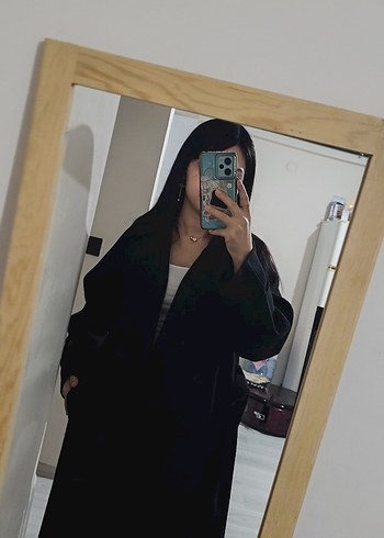 Siyah Erkek Uzun Düğmeli Palto - Görsel 3