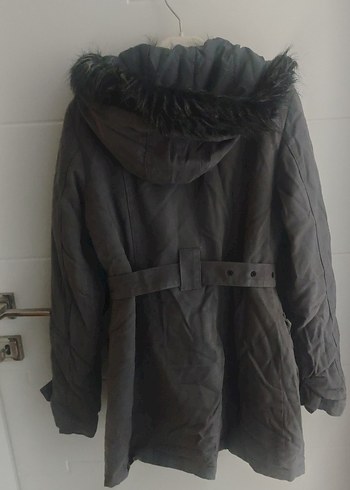 Düğmeli Gri Midi Kadın Ceket - Görsel 5