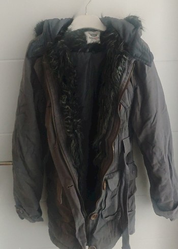 Düğmeli Gri Midi Kadın Ceket - Görsel 3