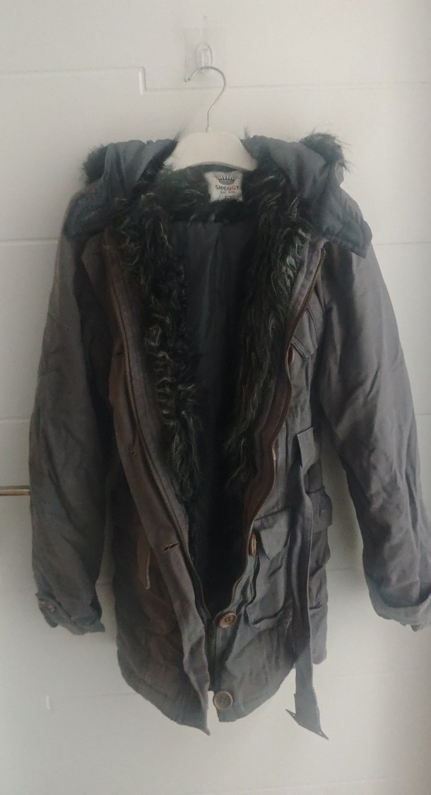 Düğmeli Gri Midi Kadın Ceket - Görsel 3