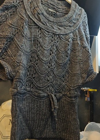 Gri Bohem Örgü Kadın Kazak - Görsel 2