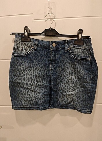 KOTON LEOPARLI KOT MİNİ ETEK