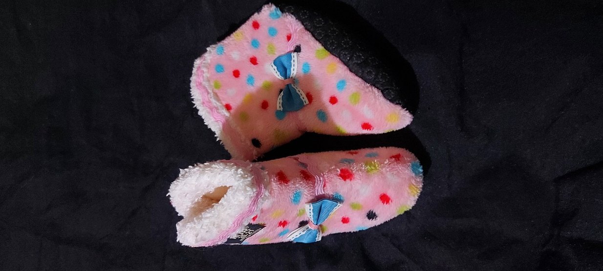 Pembe Puantiyeli Kız Çocuk Ev Terliği - Görsel 2