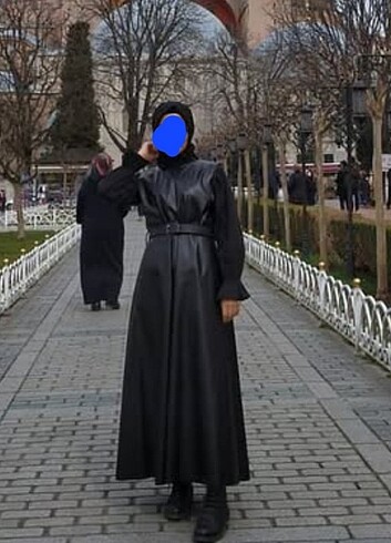 Deri uzun elbise