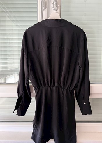 Uzun Kollu Siyah Midi Elbise - Görsel 4