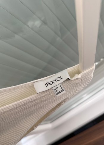 V Yaka Beyaz Örgü Kadın Kazak İpekyol - Görsel 2