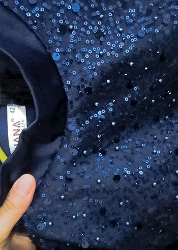 Drapeli Lacivert Uzun Abiye Elbise - Görsel 3