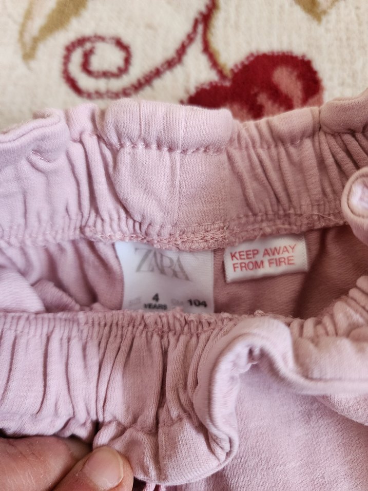 Pembe çocuk Keten Bol Kesim Pantolon - Görsel 2