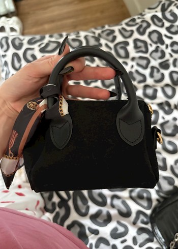 Koyu Siyah Krokodil Desenli Kadın Deri Çanta - Görsel 5